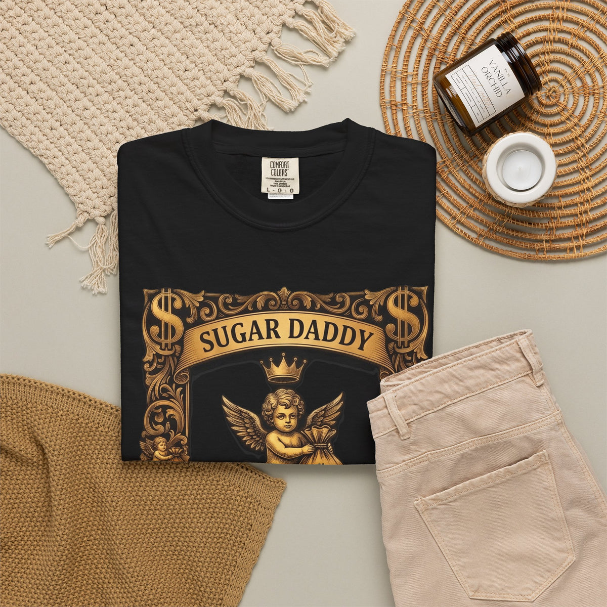 Sugar Daddy Now Hiring T-Shirt — Funny Vintage Cherub Design with QR Code
