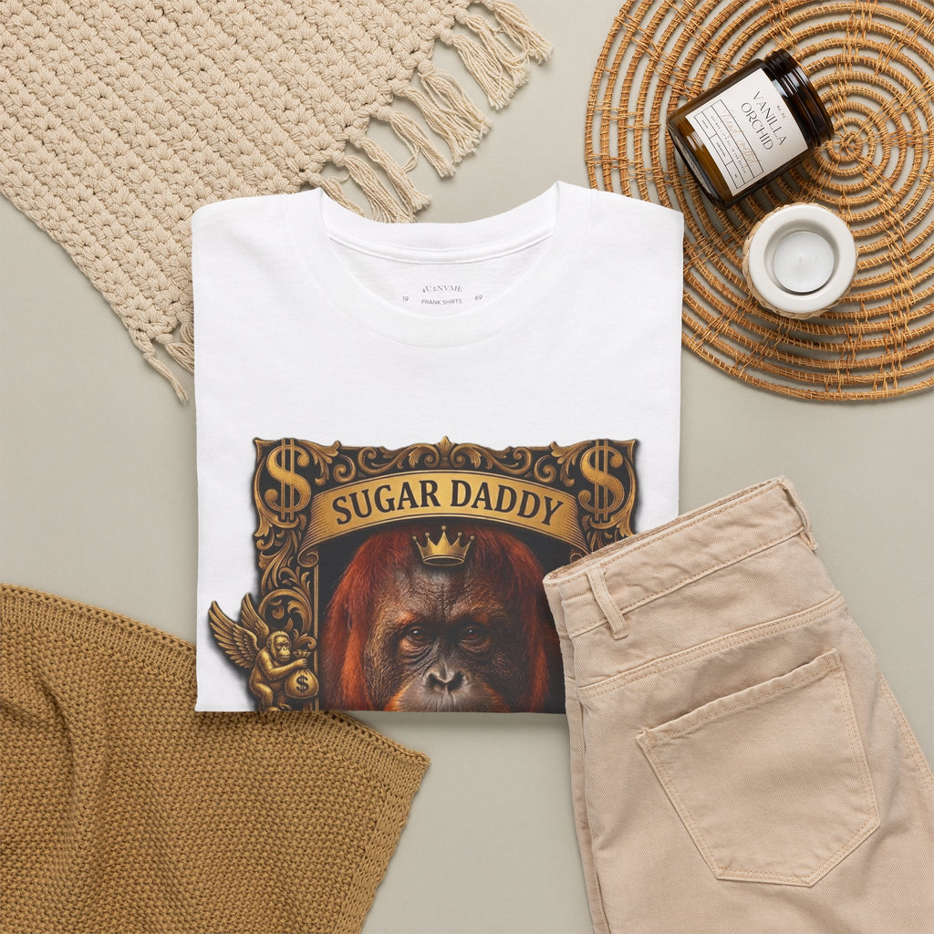 “Sugar Daddy Now Hiring” Graphic Tee — Funny Vintage Orangutan Poster T-Shirt