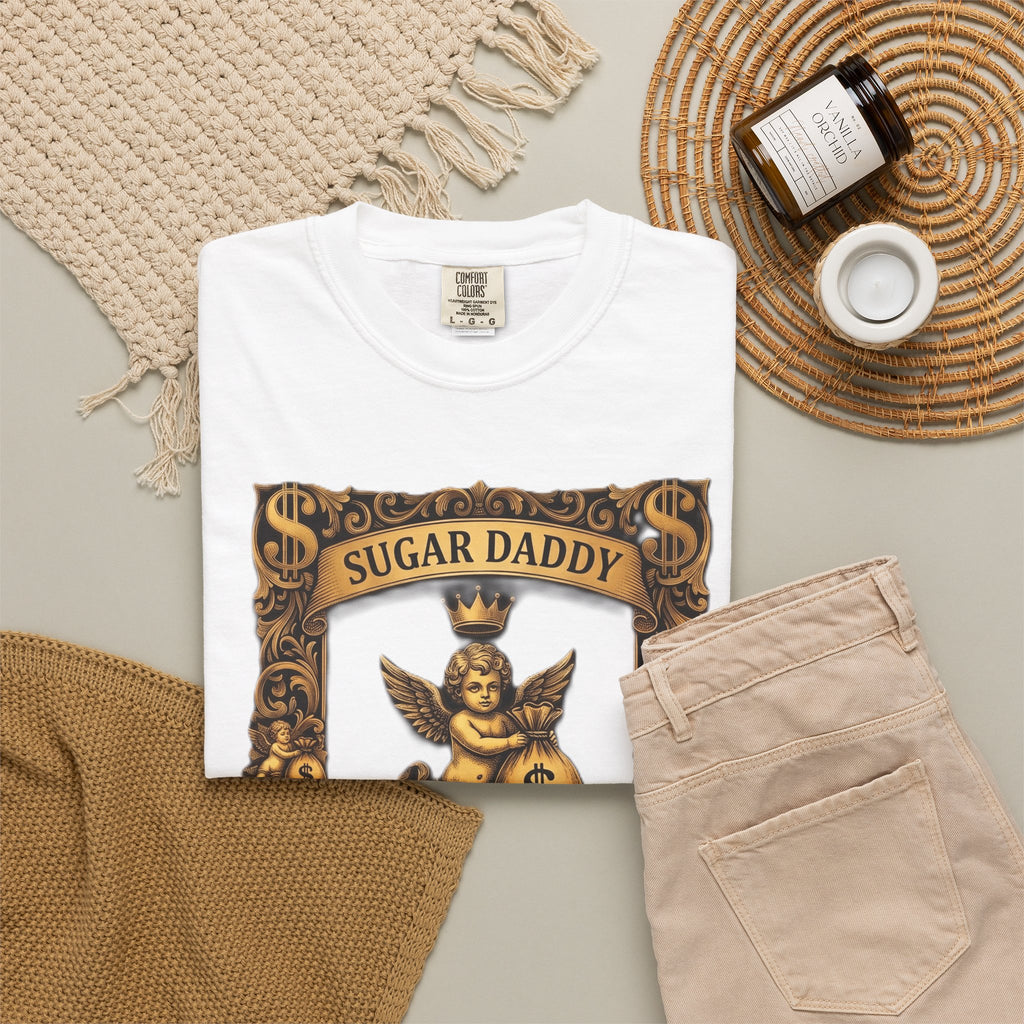 Sugar Daddy Now Hiring T-Shirt — Funny Vintage Cherub Design with QR Code