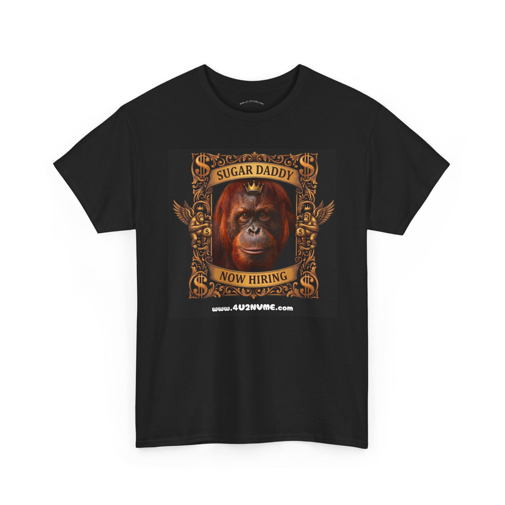 “Sugar Daddy Now Hiring” Graphic Tee — Funny Vintage Orangutan Poster T-Shirt