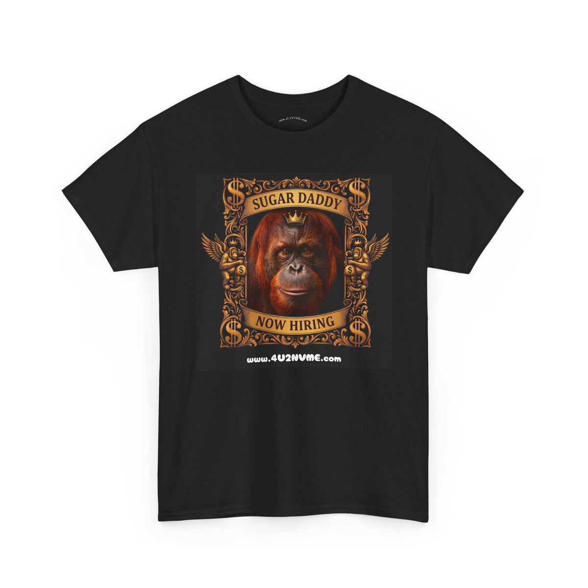 “Sugar Daddy Now Hiring” Graphic Tee — Funny Vintage Orangutan Poster T-Shirt